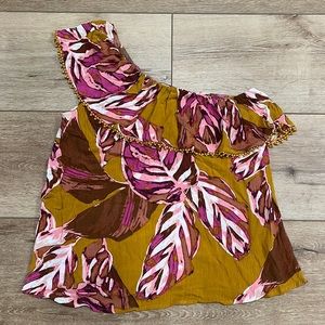 🌸Vacation Top! Women’s one sleeve floral flowy Mossimo Blouse - Size S